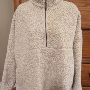 Faux Sherpa Pullover Sweatshirt